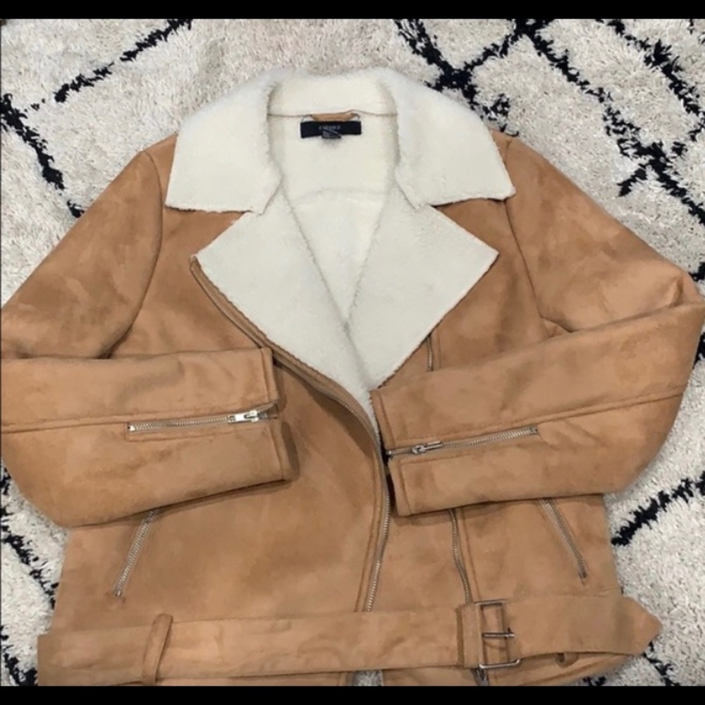 Faux suede Sherpa jacket